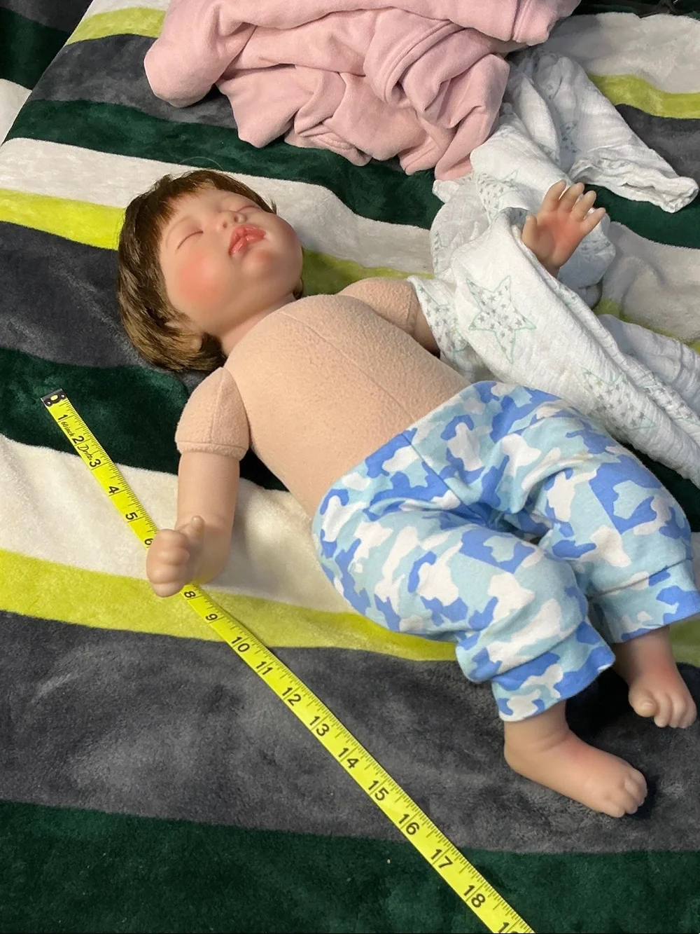 Dongguan Mikaiqi Wanju Reborn Sleepy Baby Doll - Blue Camo Pants 18in